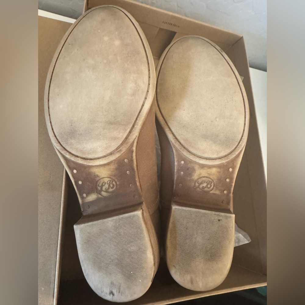 Lucky Brand Brown/Tan Leather Ankle Booties with Side Ring - Picture 6 of 7